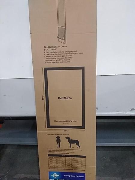 PetSafe Doggy Door for Sliding Glass Doors for Large Dogs, Adjustable Height, No-Cut Install, White - MSRP $249