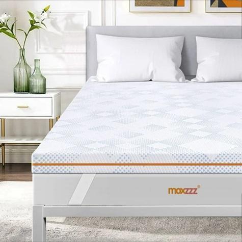 Maxzzz 3 Inch Mattress Topper Queen, Cool Gel Memory Foam - MSRP $99