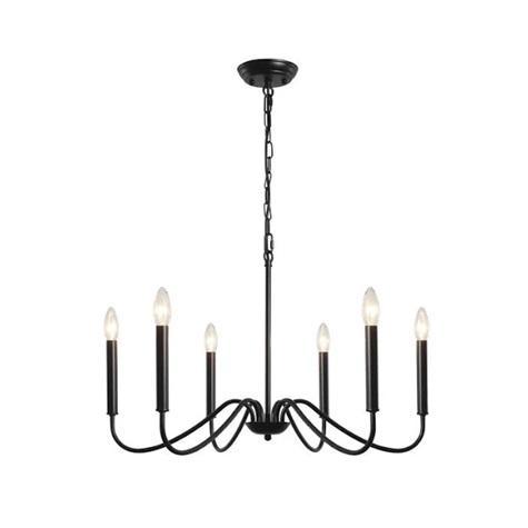 Black Modern Farmhouse Chandelier RC 6-Light 36" - MSRP $69