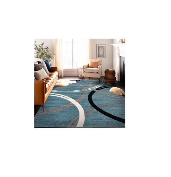 Rugs - World Rug Gallery Contemporary Abstract Circles Design, SAFAVIEH Handmade Kirila Micro-loop - Est Retail $7,648