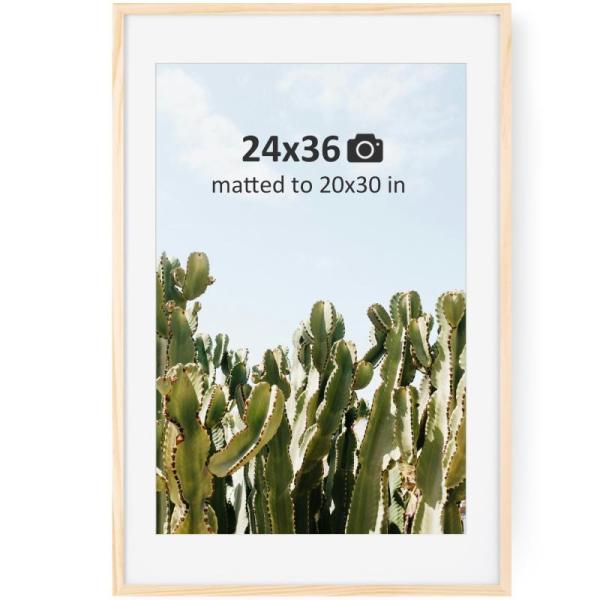 FLYJOE 24x36 Frame Natural Wood 24x36 Poster Frame - MSRP $31