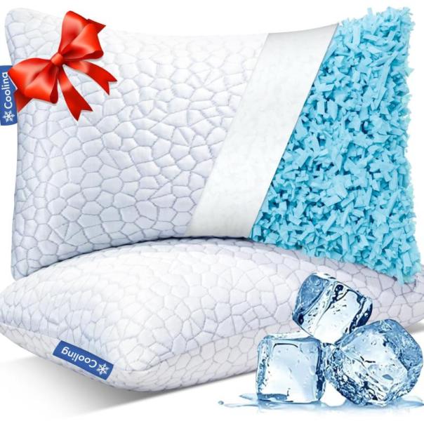 QUTOOL Cooling Pillows, Shredded Memory, 2pk - MSRP $34