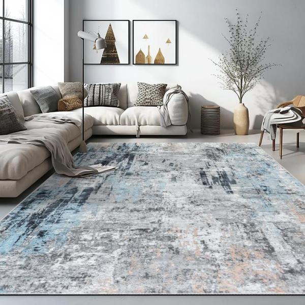 Auemtyn 6x9 Washable Area Rug, Modern Abstract Soft Thin - MSRP $71
