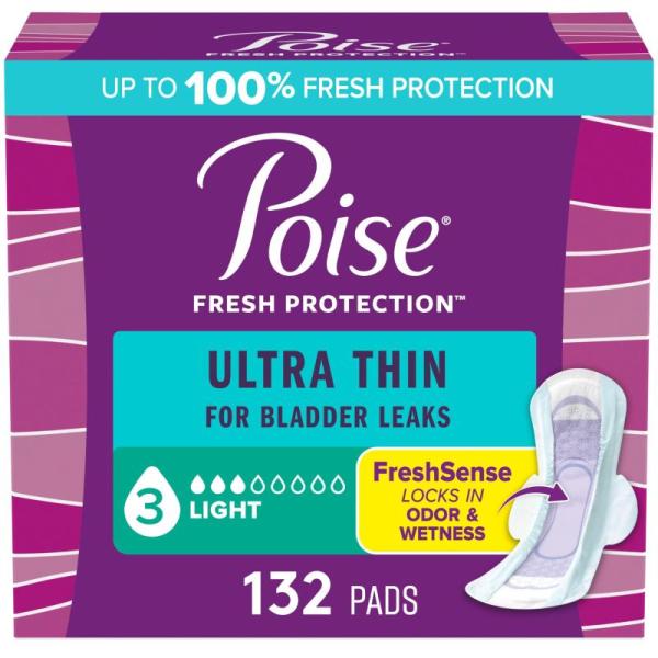 Poise Ultra Thin Incontinence Postpartum Pads with Wings - MSRP $33
