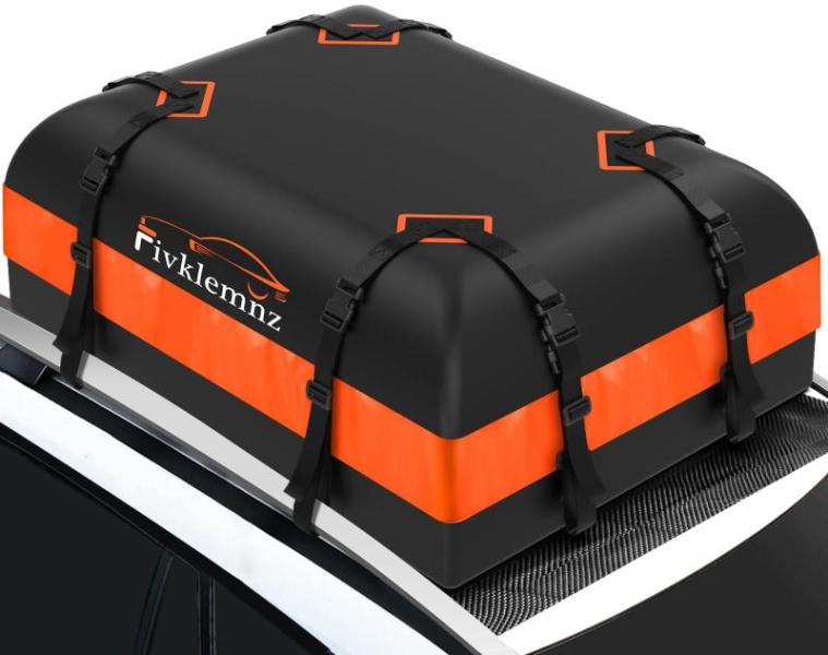 FIVKLEMNZ Car Rooftop Cargo Carrier Roof Bag - Waterproof All Top of Vehicle with/Without Rack Includes Topper-MSRP $79