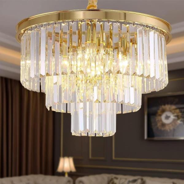 MEELIGHTING Luxurious Crystal Gold Modern Chandeliers - MSRP $121