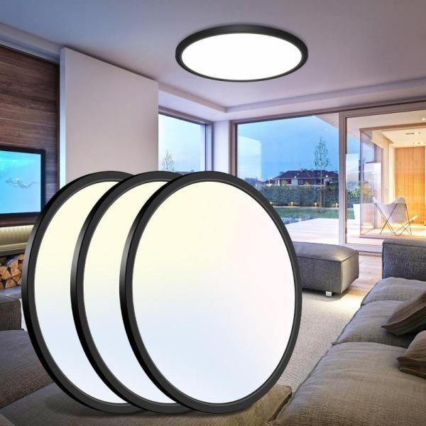 libtit 16.5 Inch Black Flush Mount Ceiling Light 3Pack - MSRP $70