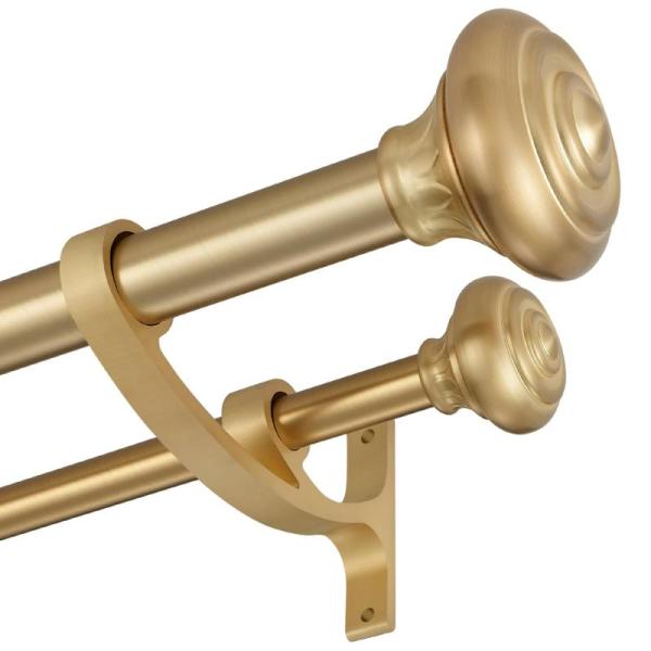 Double Telescoping Drapery Curtain Rods, 36-72in - MSRP $33