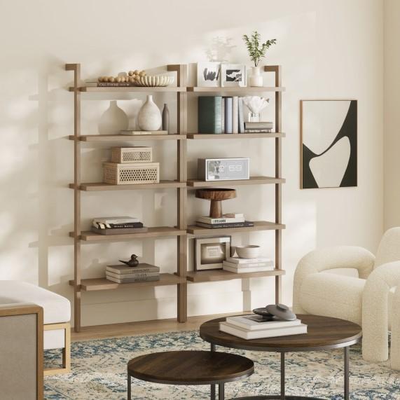 Furniture - Beacon Boho Bookcase, Modrest Accent Chair, Harrisburg Tobey 5 Piece Dining Set - Est Retail $3,677