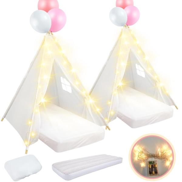 Lemosae 2pk Kids Teepee Tent w/ Mattress - MSRP $96
