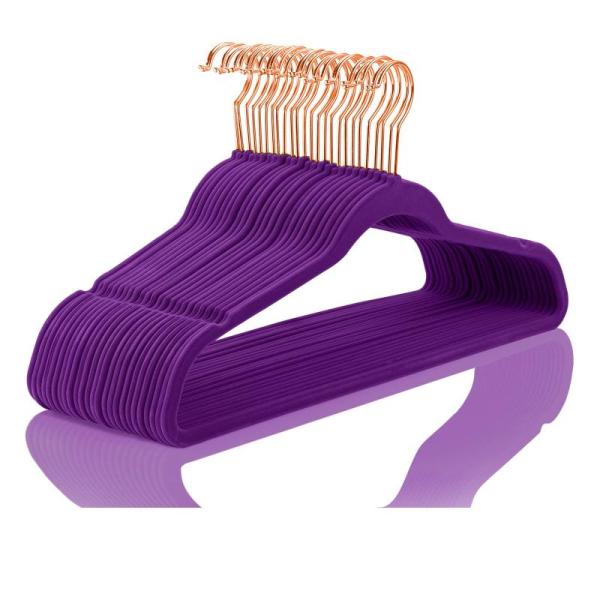 MIZGI 50 Pack Heavy Duty Non Slip No Shoulder Premium Velvet Hangers - MSRP $29