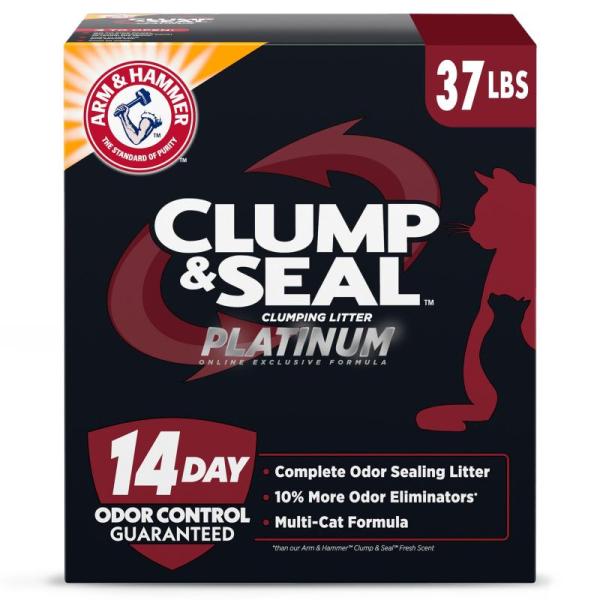 ARM & HAMMER Clump & Seal Platinum Multi-Cat Complete Odor Sealing Clumping Cat Litter - MSRP $34