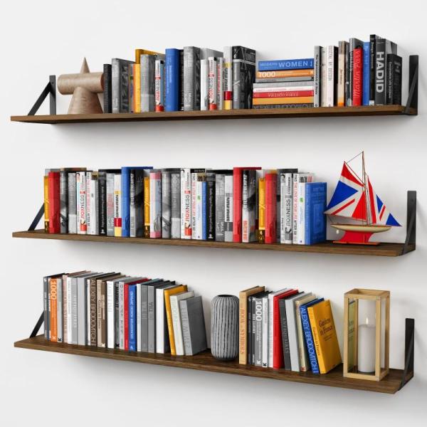 Forbena Large Floating Shelves 48 Inches Long Set of 3 - MSRP $54