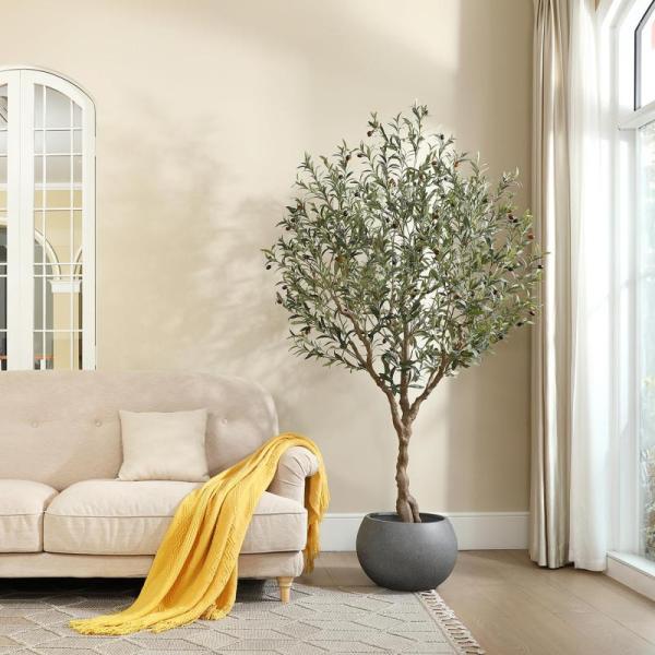 LOMANTO Olive Trees Artificial Indoor 7Ft Artificial Olive - MSRP $155