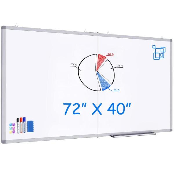 White Board Dry Erase 72x40 Large Magnetic Whiteboard - MSRP $125