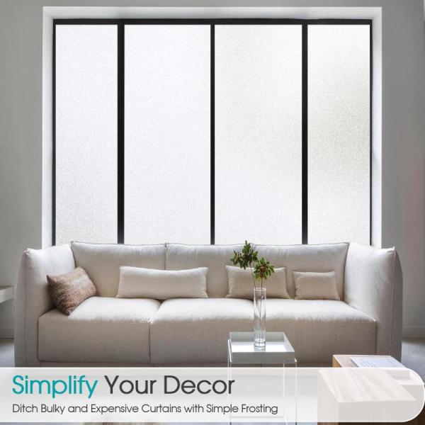 Coavas Window Privacy Film Frosted Glass Static Cling UV - MSRP $61
