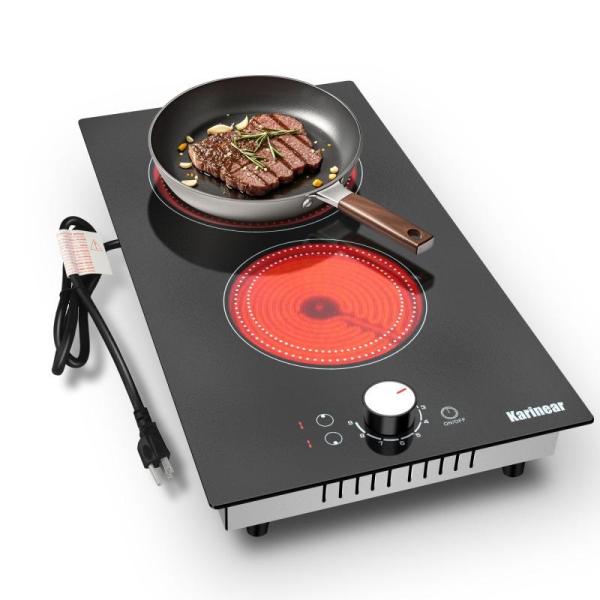Karinear Electric Cooktop 24 Inch 3 Burners Electric Stove - MSRP $142