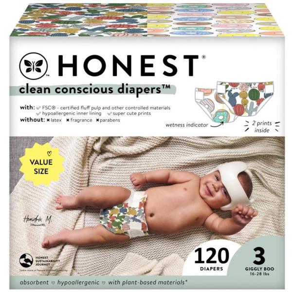 The Honest Company 120ct Size 3 Clean Conscious Diapers - MSRP $51