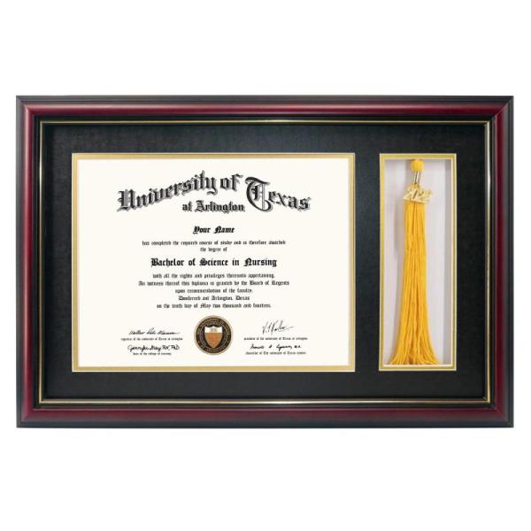 GraduationMall 11" x 17" Cherry Wood Diploma Frame with Tassel Holder - MSRP $35