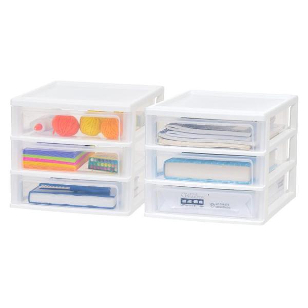 IRIS USA 2 Pack Medium 3-Drawer Desktop Organizer with Open Tray - MSRP $28