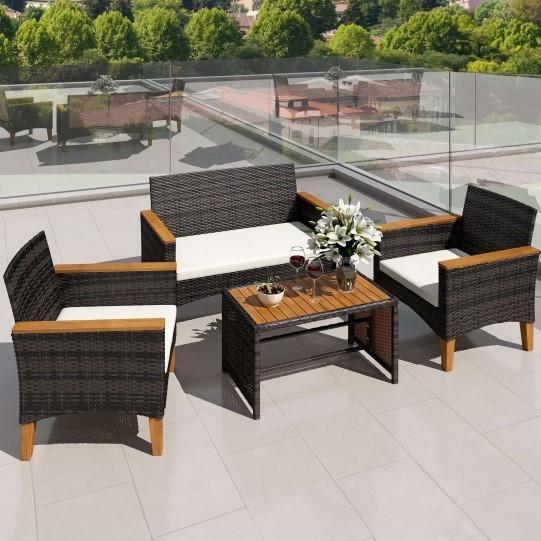 Furniture - Moasis Patio Bistro Set, Poly & Bark Notello Counter Stool, Safavieh Coffee Table - Est Retail $3,448