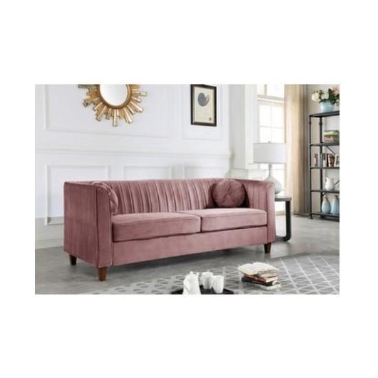 Furniture - Boton Chesterfield Sofa, Sofia Dining Chair, Copper Grove Halesia Round Side Table - Est Retail $3,157