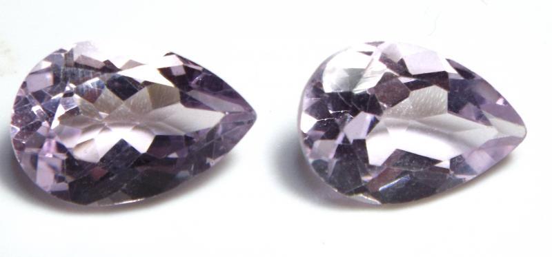 AMETHYST PEAR cut PAIR ROSE / LAVENDER COLOR loose Gemstones 10 Carats