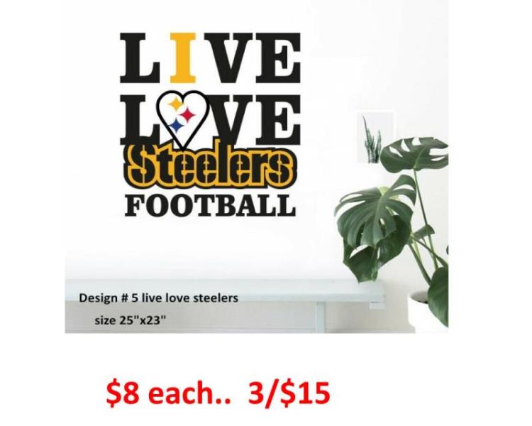 Pittsburgh Steelers Football Large Wall Removable Decals Stickers