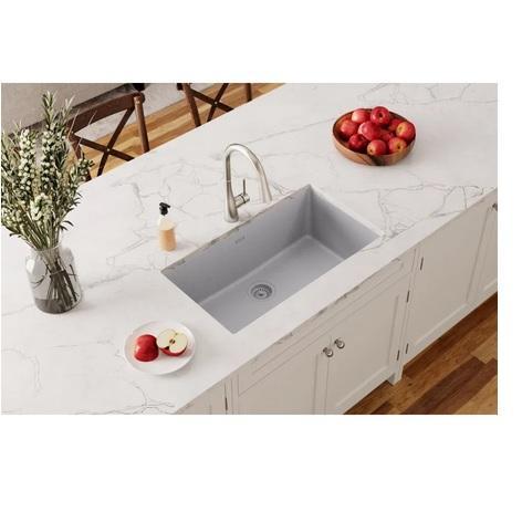 Elkay ELGRU13322GS0 33" Undermount Single Basin Quartz Composite Kitchen Sink - MSRP $553