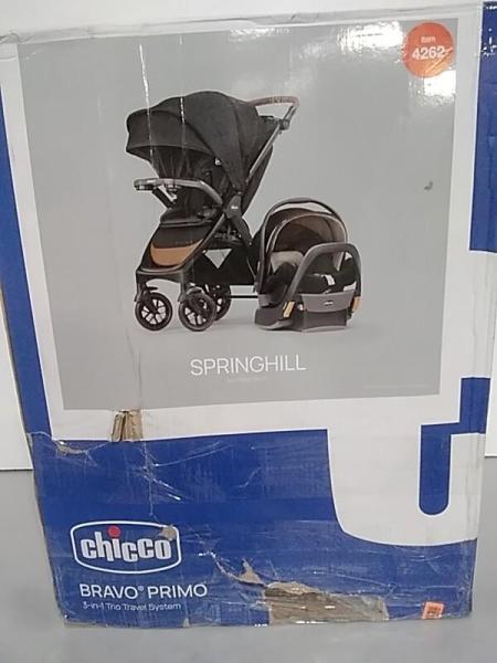 Chicco Bravo Primo Trio Travel System with KeyFit 35 Zip Car Seat and Stroller, Springhill/Black - MSRP $699