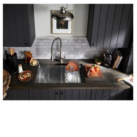 Kohler K-28876-NA Stainless Steel Workstation Kitchen Sink - MSRP $924