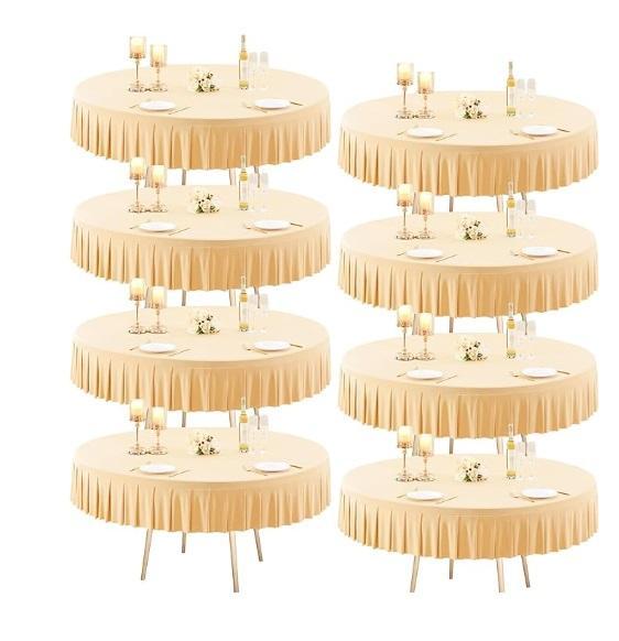 Home Decor -Party Talk Round Tablecloths, yeshine Rolling Ribbon Organizer15-Tier Ribbon Storage Shelf - MSRP $2,258