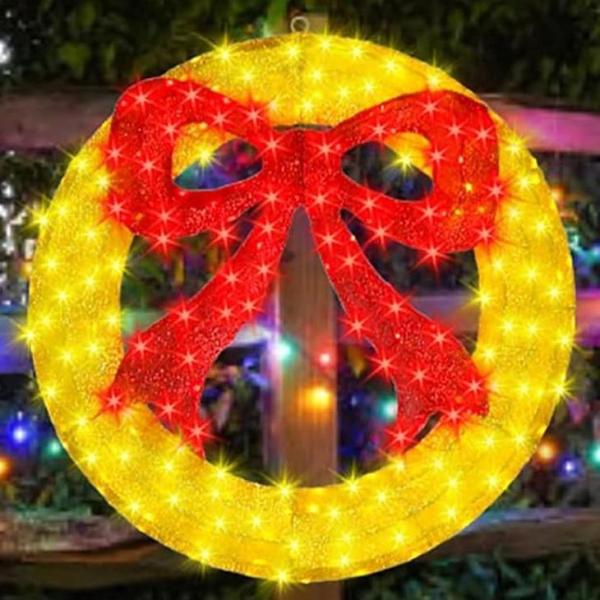 Home - MULTI-SPARKING 36" Outdoor LED Christmas Wreath Decor, Creative Mark 12" x 16" Open Back Art Frame - MSRP $1,717