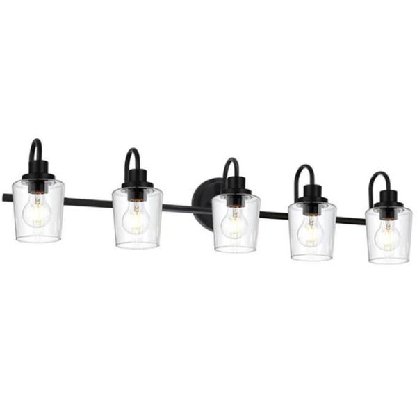 Home Improvement - TULUCE 5-Light Industrial Vanity Lighting, BONLICHT 6-Light Black Farmhouse Chandelier - MSRP $3,431