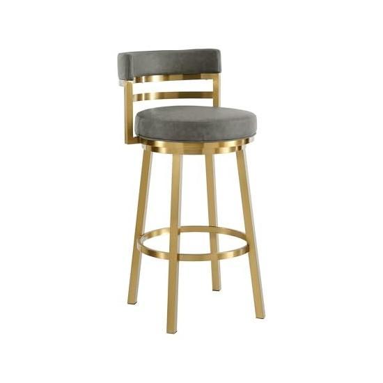 Furniture - Armen Living Madrid Counter Stool, Aspen Hand Carved End Table, Aufank Platform Bed - Est Retail $4,529