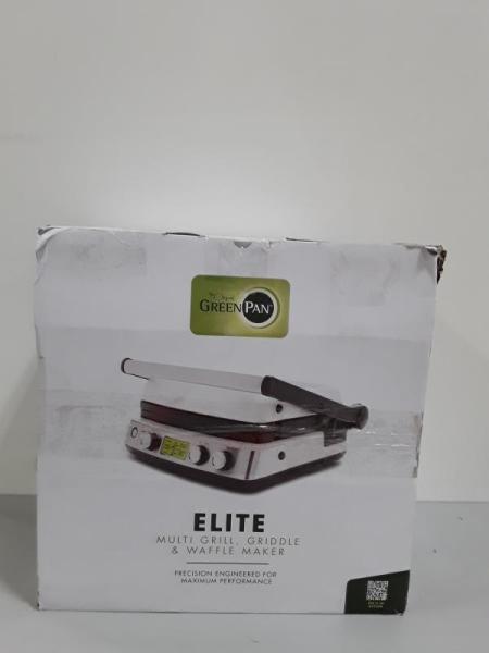 GreenPan Elite Indoor Ceramic Nonstick Multi Grill Griddle & Waffle Maker - Est Retail $299