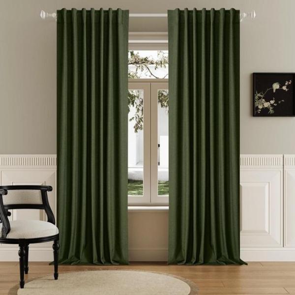 Home - DUALIFE 50" x 120" Green Floor to Ceiling Linen Curtains, ICARE 45,000mg/h High Capacity Generator - MSRP $9,116