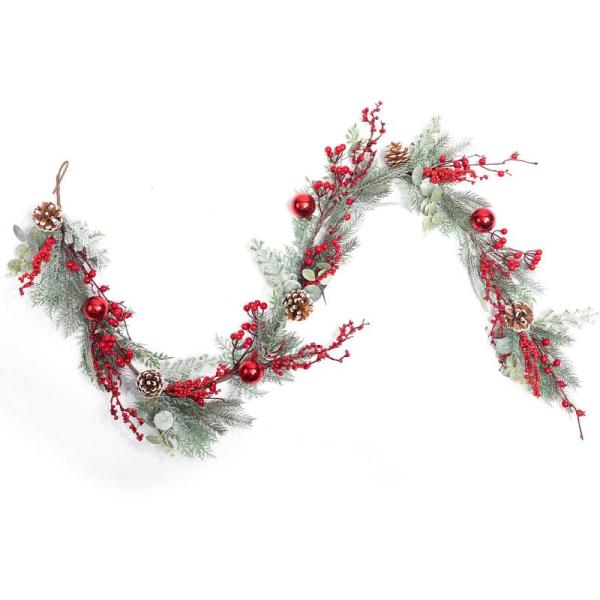 Home - Artificial Christmas Garlands, Thick Linen Blackout Curtains, Floating Effect Desktop Frame - MSRP $11,451