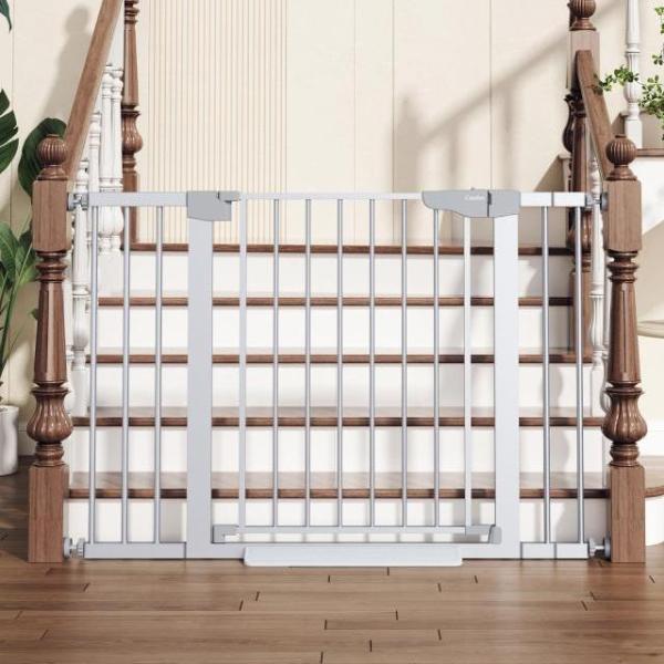 Cumbor 29.7" - 46" Auto Close Easy Install Pressure Mounted Baby Gate for Stairs - MSRP $73