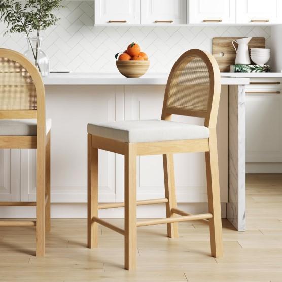 Furniture - Bailey Rattan Barstools, Tahoe Patio Armchair Set, Jasper Round Console Table - Est Retail $5,982