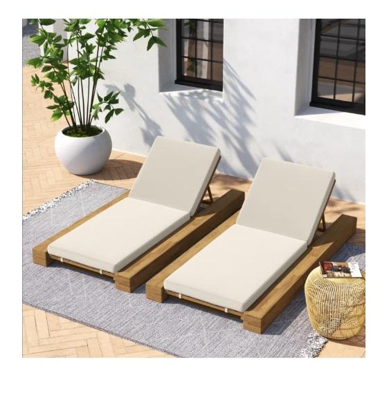 TRUCKLOAD -Housewares - Donnie 39'' Outdoor Acacia Chaise Lounge, Belle 15"x56" Concrete Propane Fire Pit -MSRP $33,267