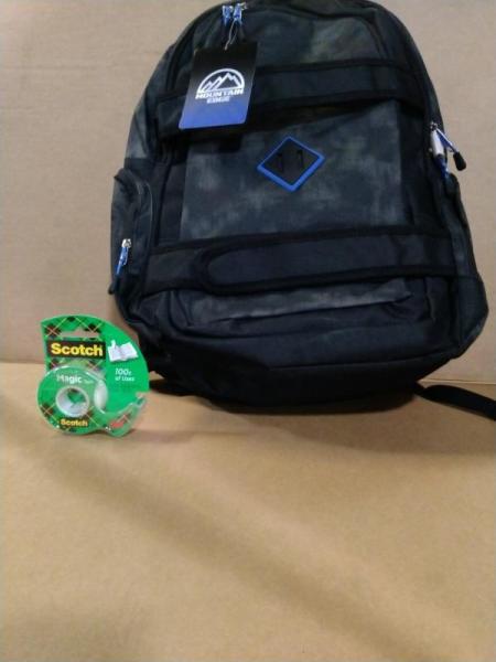 Home - Mountain Edge Skate Strap Backpack, 3M Magic Tape With Dispenser - MSRP $1,911