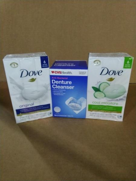 Health and Beauty - Dove Bath Bars, Dove Beauty Bars Sensitive Skin, Dove Go Fresh Bath Bars - MSRP $4,772
