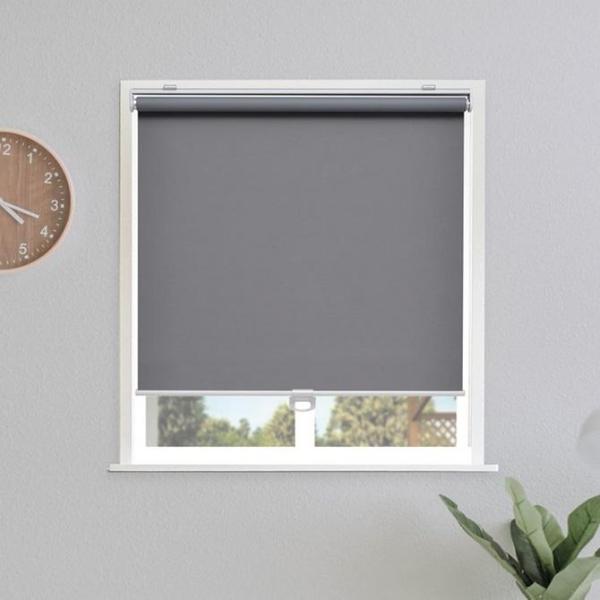 SUNOFF 33" x 72" Cordless Blackout Grey Roller Shades Blinds for Windows - MSRP $45