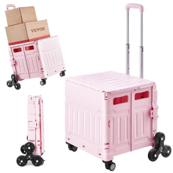 VEVOR Foldable Utility Cart 65L Collapsible Portable Crate - MSRP $71