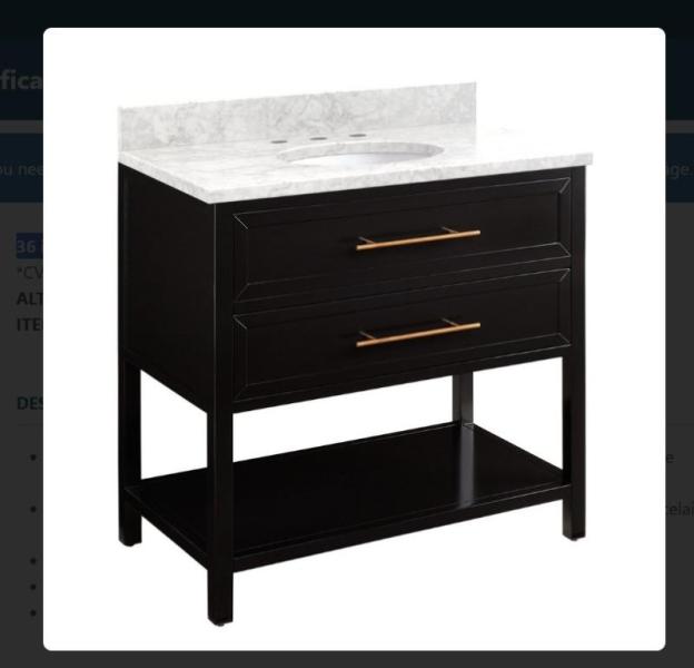 Signature Hardware Vanity with Carrara Marble Top - MSRP $1,899