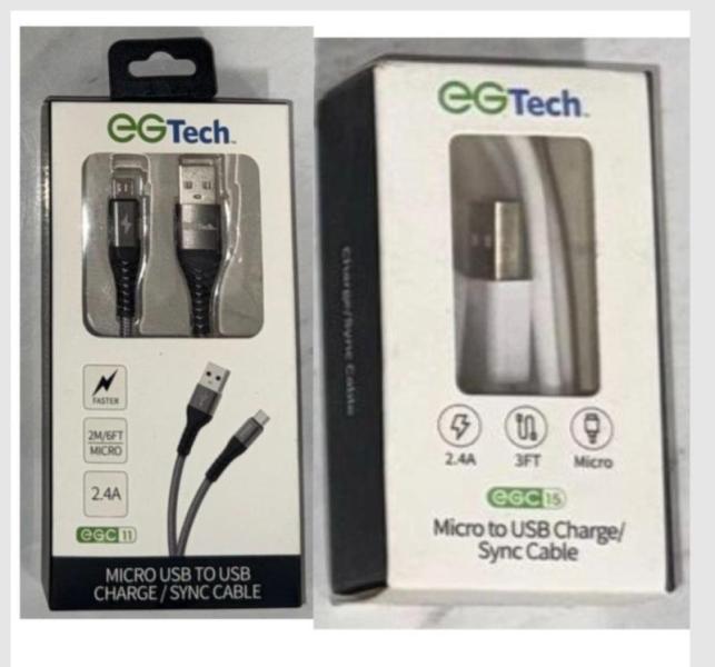 EG TECH 2.4A Charge/Sync Micro Cables