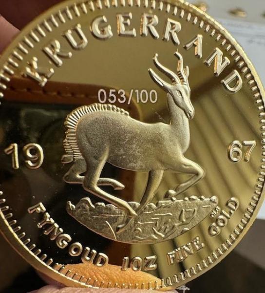 10 LTD ED .999 gold clad 1967 Krugerrand coins