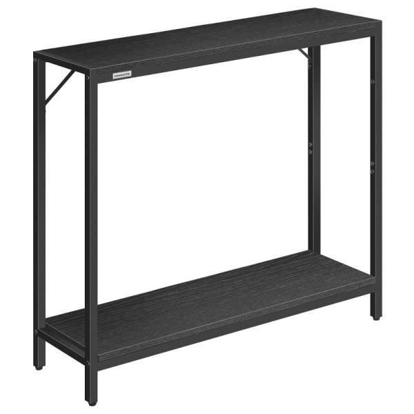 MAHANCRIS 2-Tier Industrial Style Black Console Entrance Table - MSRP $32