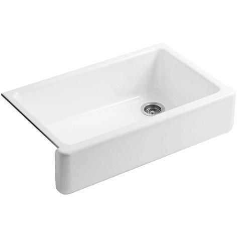 Kohler K-6489-0 Front Cast Iron Kitchen Sink - MSRP $1,206